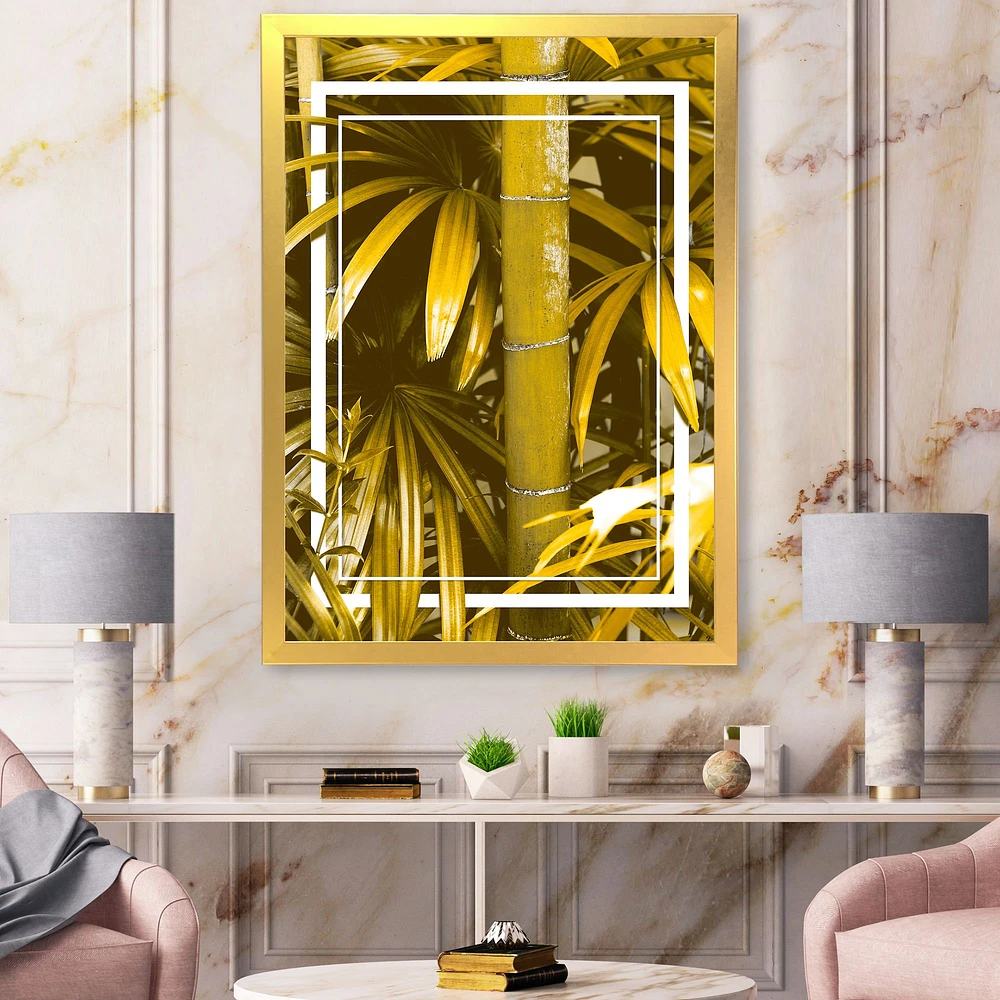 Yellow Bamboo and Tropical Leaves  Wall Art