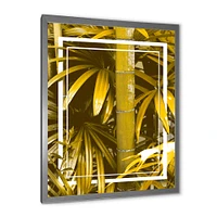 Yellow Bamboo and Tropical Leaves  Wall Art