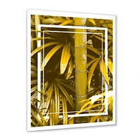 Yellow Bamboo and Tropical Leaves  Wall Art