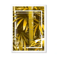 Yellow Bamboo and Tropical Leaves  Wall Art