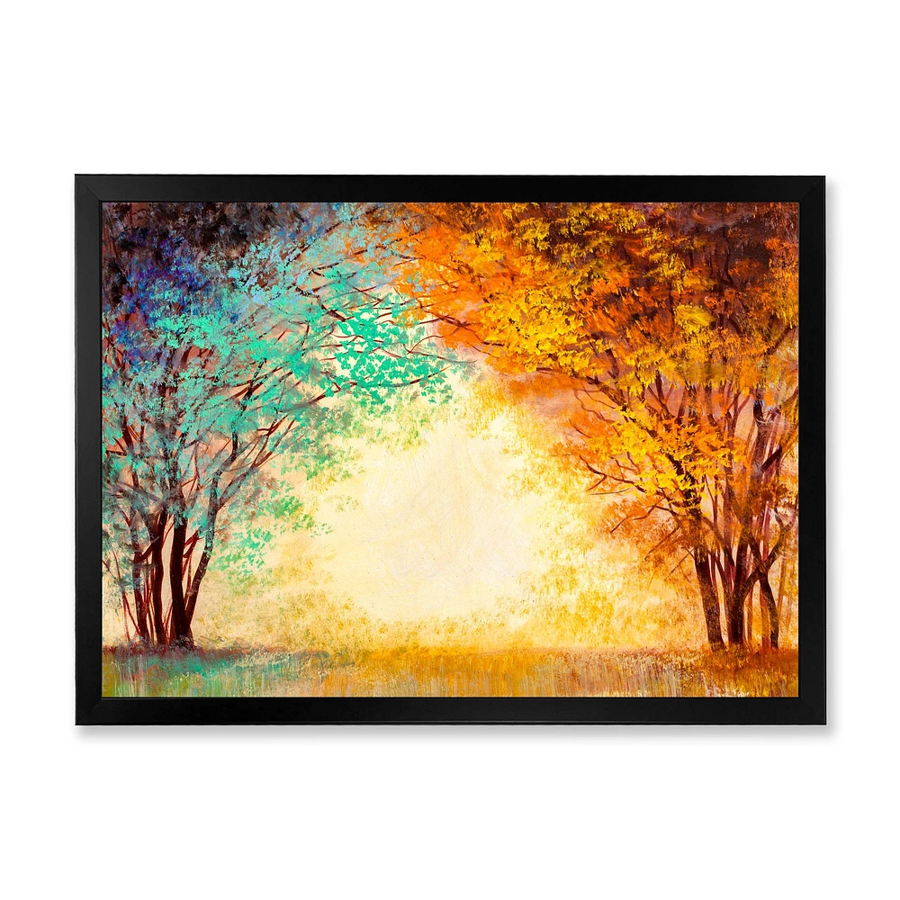 Toile « Alley Through The Park Autumn Sunset »