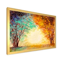 Toile « Alley Through The Park Autumn Sunset »