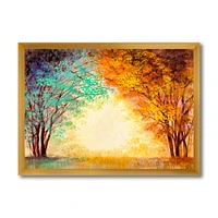 Toile « Alley Through The Park Autumn Sunset »