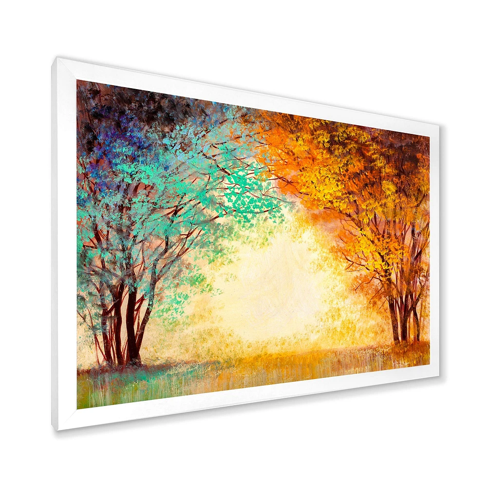 Toile « Alley Through The Park Autumn Sunset »