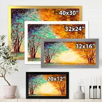 Alley Through The Park Autumn Sunset  Wall Art