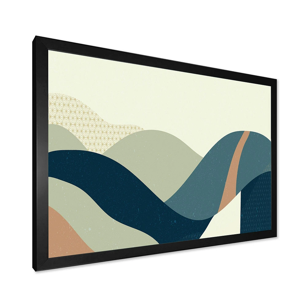 Abstract Geometric Landscape with Hills  Wall Art