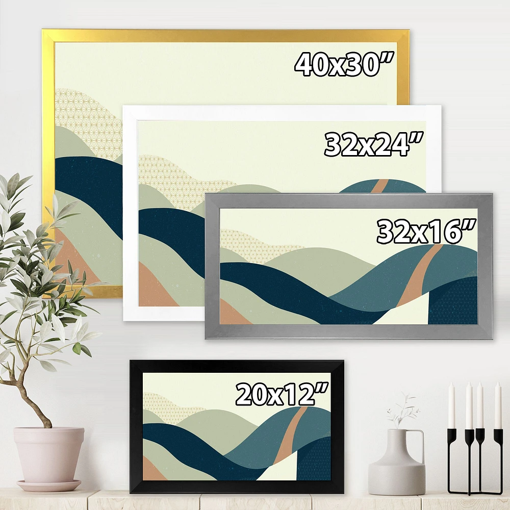 Toile « Abstract Geometric Landscape with Hills