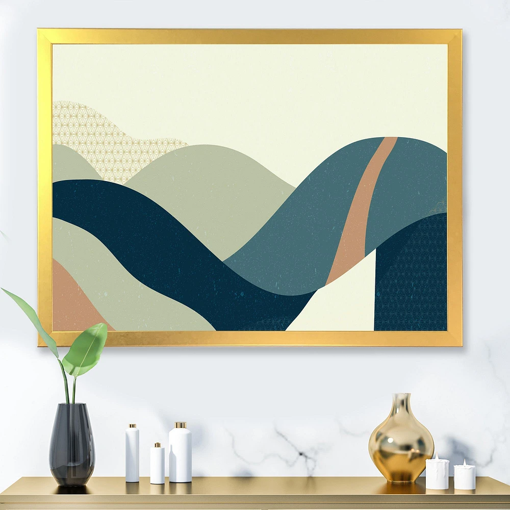 Abstract Geometric Landscape with Hills  Wall Art