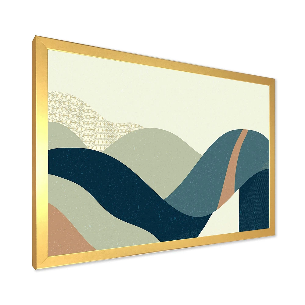 Abstract Geometric Landscape with Hills  Wall Art