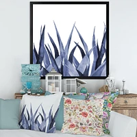 Toile imprimée « Navy Blue Agave Leaves »