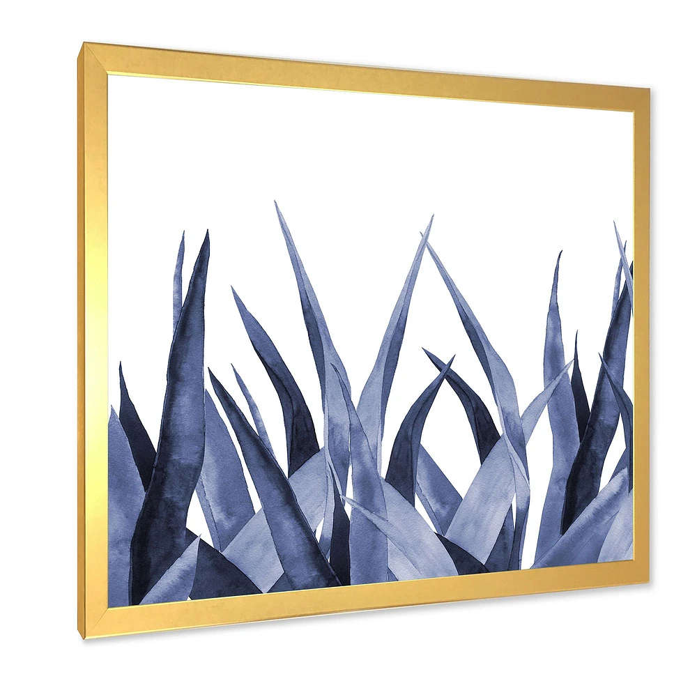 Toile imprimée « Navy Blue Agave Leaves »