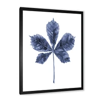 Navy Blue Chestnut Leaf  Wall Art