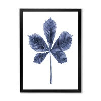 Navy Blue Chestnut Leaf  Wall Art