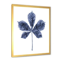 Navy Blue Chestnut Leaf  Wall Art