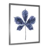 Navy Blue Chestnut Leaf  Wall Art