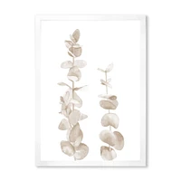 Toile « Beige Eucalyptus Branches on White »