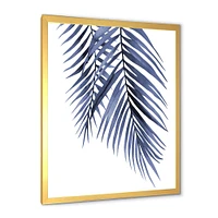 Toile « Blue Palm Leaves Abstract Tropical Branches »