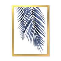 Toile « Blue Palm Leaves Abstract Tropical Branches »