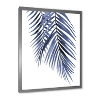 Toile « Blue Palm Leaves Abstract Tropical Branches »