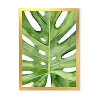 Toile « Green Monstera Leaf Tropical Palm Botanical Detail »