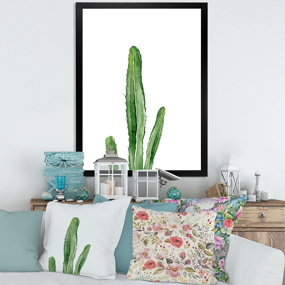 Toile « Green Cactus South Western Plant Botanical Detail »