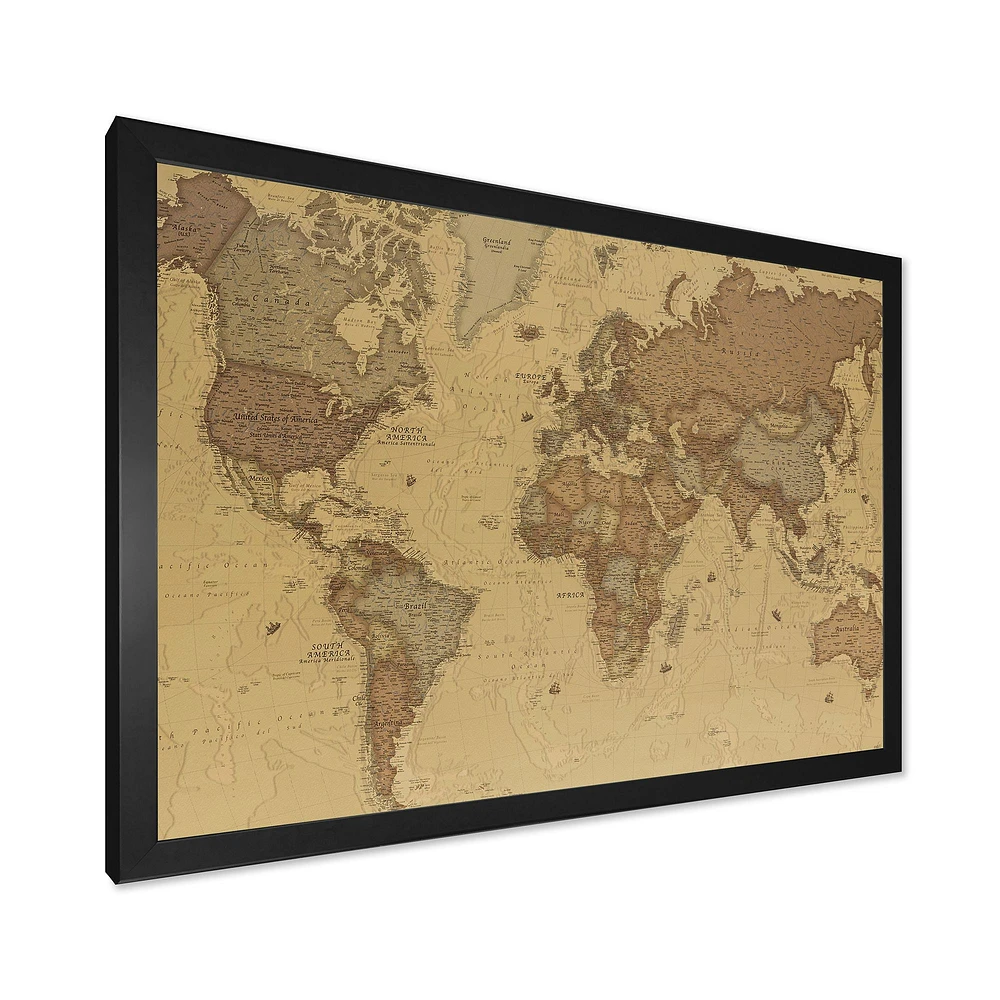 Ancient Map of The World III Canvas Wall Art