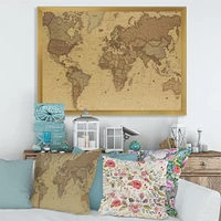 Ancient Map of The World III Canvas Wall Art