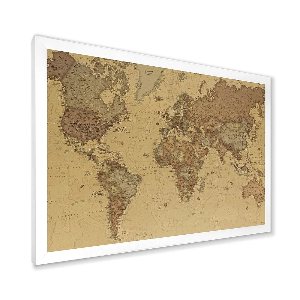 Ancient Map of The World III Canvas Wall Art