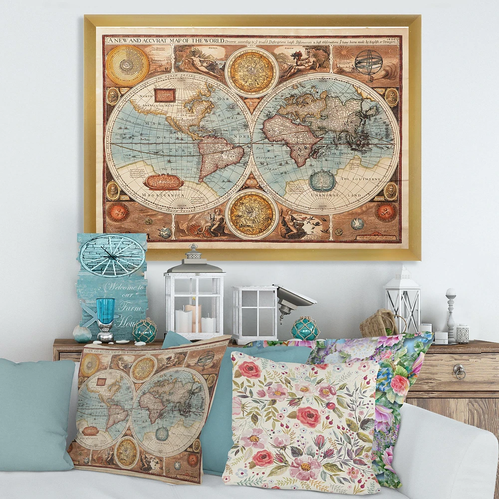 Ancient Map of The World VIII Wall Art