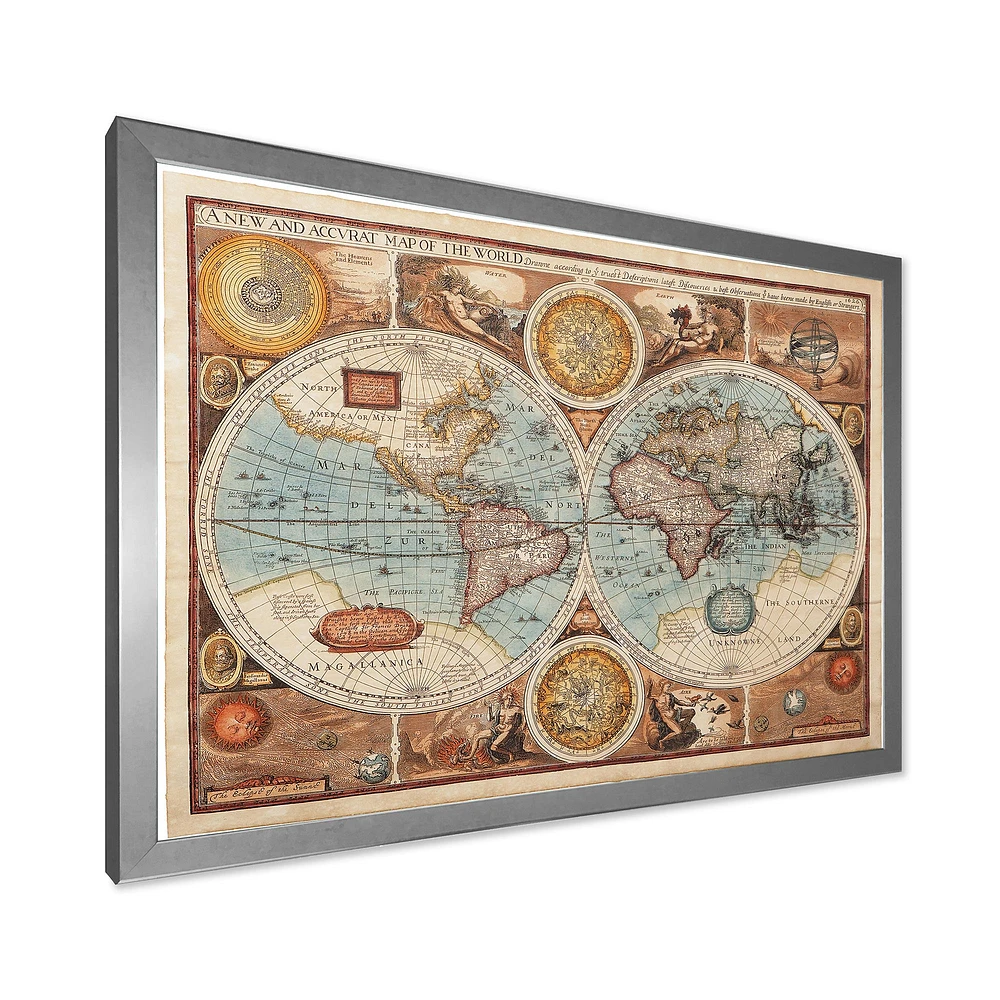 Ancient Map of The World VIII Wall Art