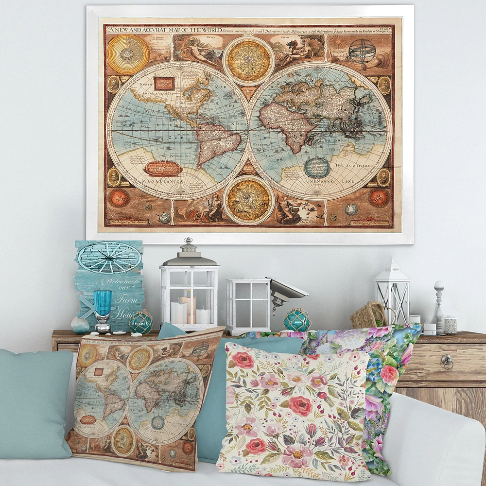 Ancient Map of The World VIII Wall Art