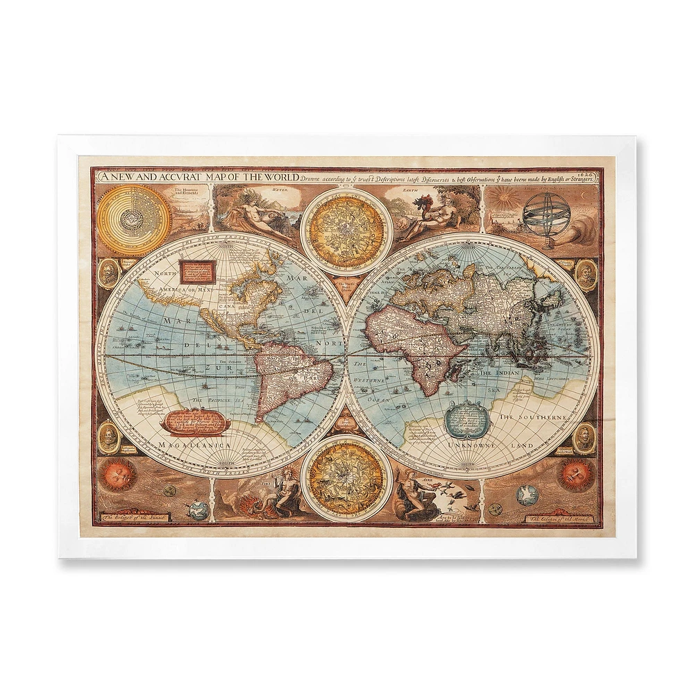 Ancient Map of The World VIII Wall Art