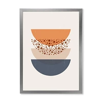 Abstract Sun & Moon Geometrics Blue Orange  Wall Art