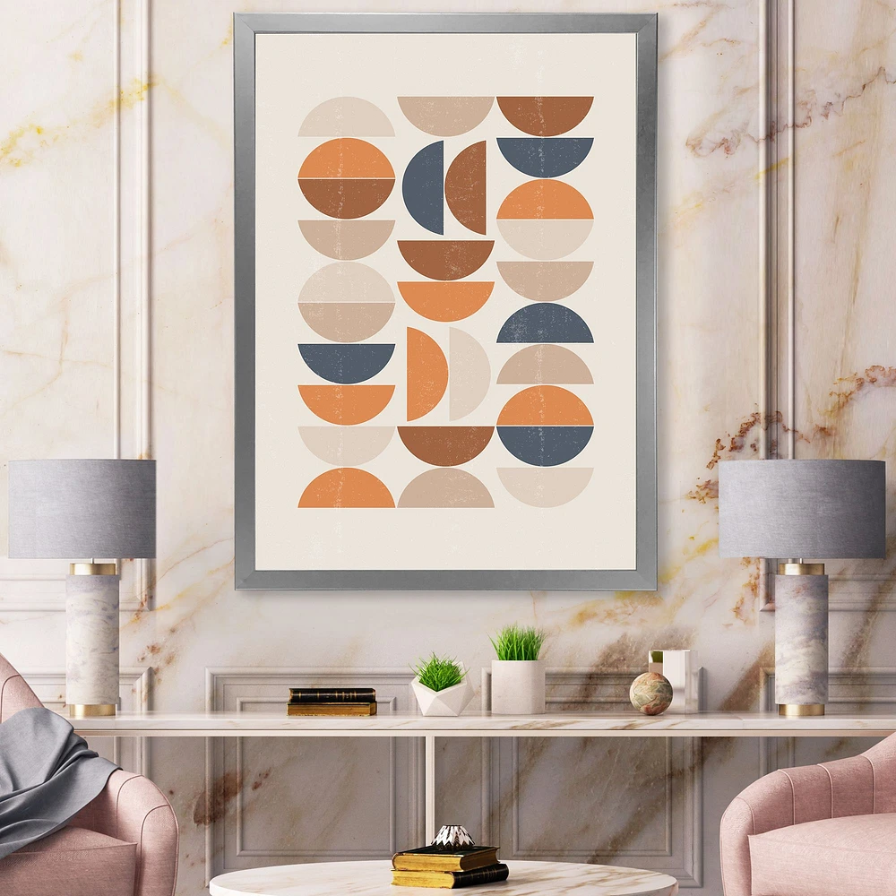 Toile « Abstract Sun and Moon S Blue Orange »