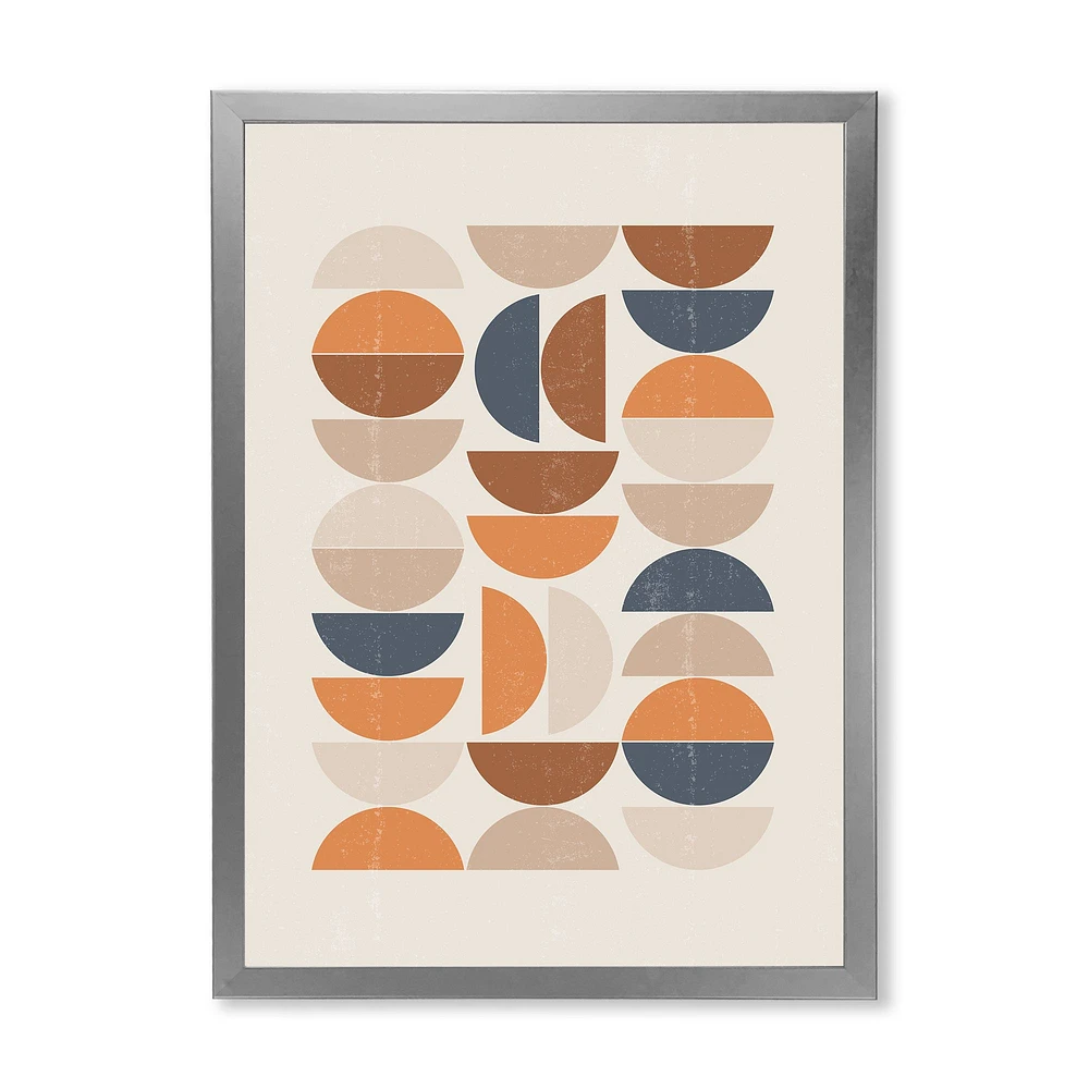 Toile « Abstract Sun and Moon S Blue Orange »