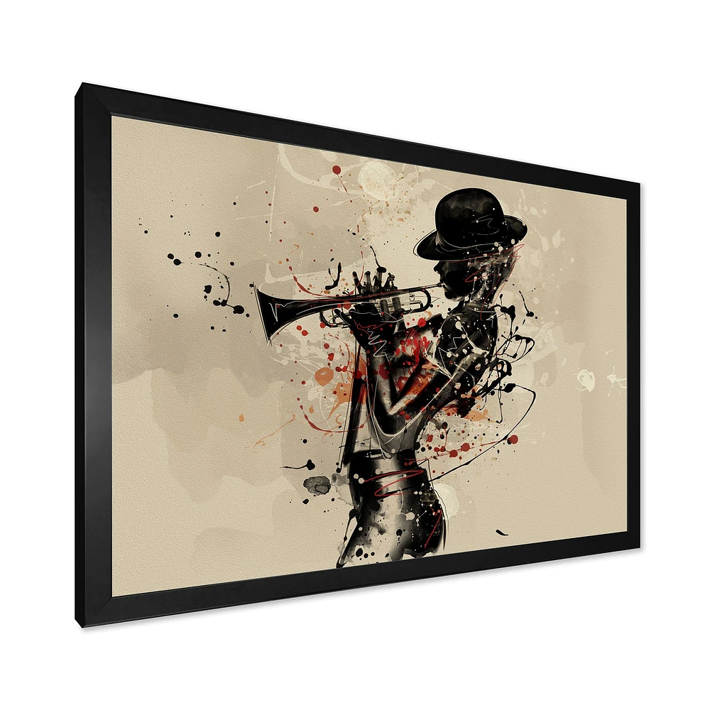 Woman Playing Jazz Trumpet  Wall Art