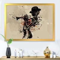 Woman Playing Jazz Trumpet  Wall Art