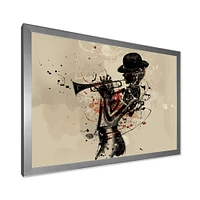 Woman Playing Jazz Trumpet  Wall Art