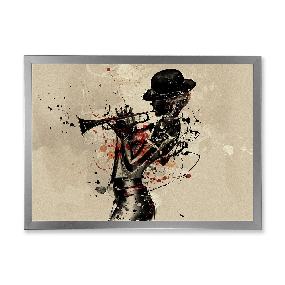 Woman Playing Jazz Trumpet  Wall Art