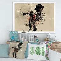 Toile « Woman Playing Jazz Trumpet