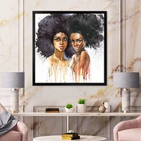 Portrait of Two Afro American Women  Wall Art