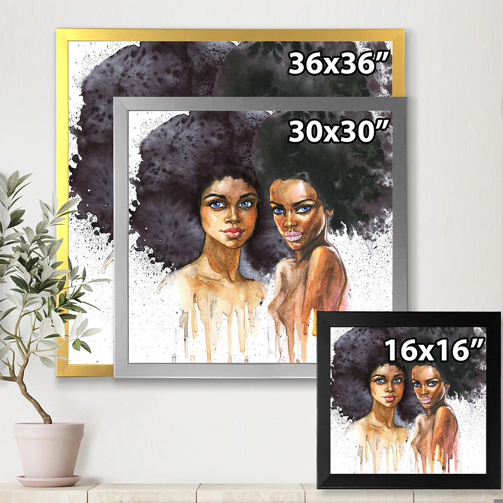 Portrait of Two Afro American Women  Wall Art