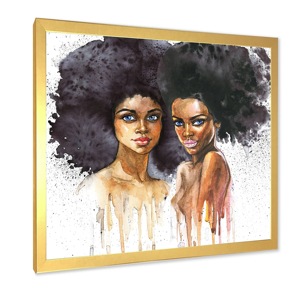 Portrait of Two Afro American Women  Wall Art