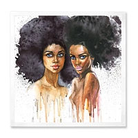 Portrait of Two Afro American Women  Wall Art