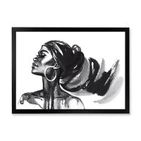 Toile « Monochrome Portrait of African American Woman IV