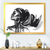 Monochrome Portrait of African American Woman IV  Wall Art