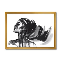 Monochrome Portrait of African American Woman IV  Wall Art