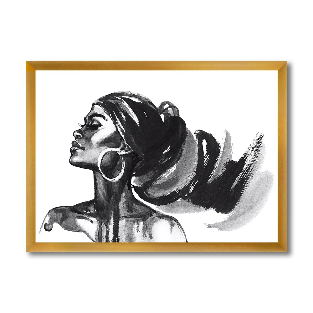 Toile « Monochrome Portrait of African American Woman IV