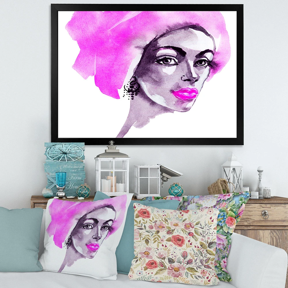 Afro American Woman Fashion Portrait  Wall Art