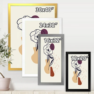Toile « Vintage Flower with Minimalist Shapes I »